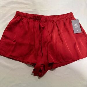 Auden Pajama Shorts S-XS, S, M, L Crimson Luxury Collection Satin Leisure NWT…17